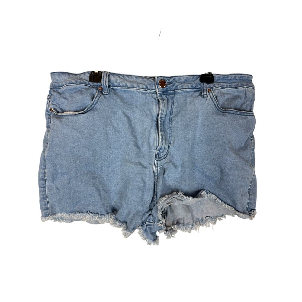 Forever 21 Cut-Off Shorts Men 20 Blue Denim Stretch Frayed Hem High-Rise Classic